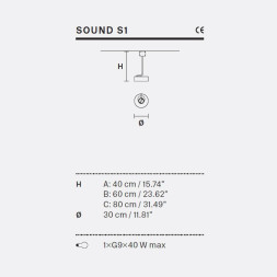 Подвесной светильник Masiero Sound SOUND S1 G12