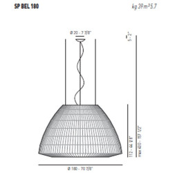 Подвесной светильник Axo Light Bell SP BEL 180 Giallo oro SPBEL180E27GIXX