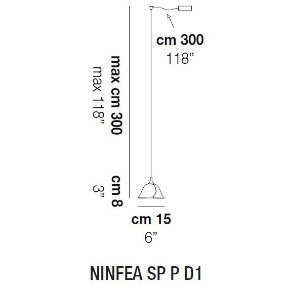 Подвесной светильник Vistosi Ninfea SP P D1 ALO BC CR