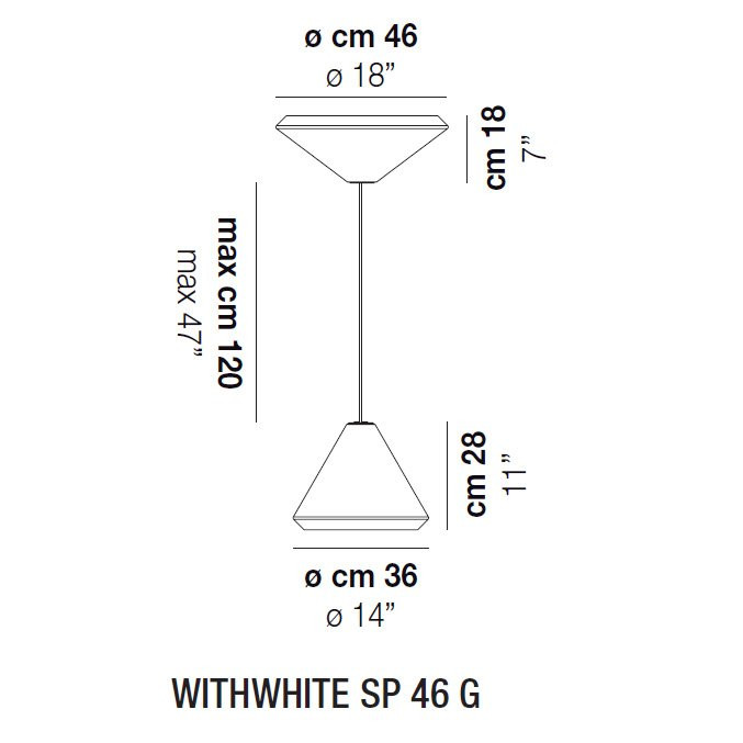 Подвесной светильник Vistosi WithWhite SP 46 G E27 BC BC