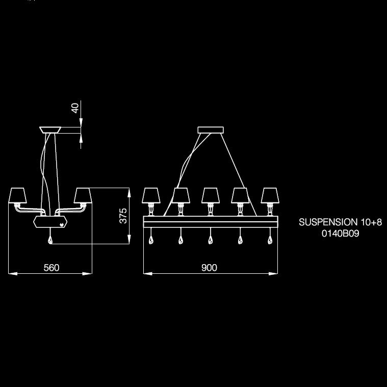 Люстра Beby Platinum 0140B09 Chrome SW Silver Night