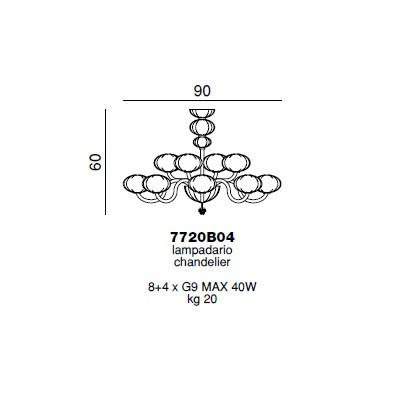 Потолочная люстра Beby Group Gloss 7720B04 Chrome Rosa Vintage