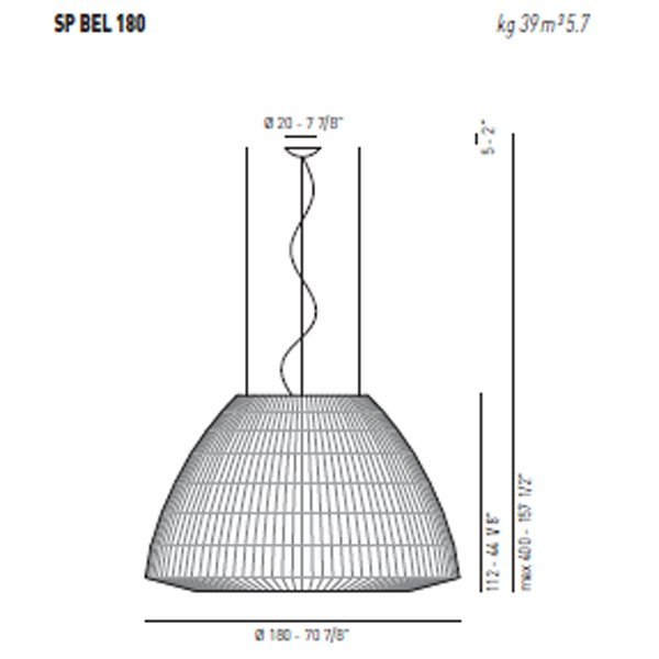 Подвесной светильник Axo Light Bell SP BEL 180 Rosso SPBEL180E27RSXX