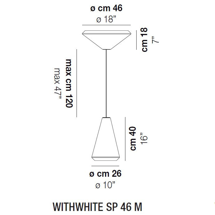 Подвесной светильник Vistosi WithWhite SP 46 M E27 BC BC