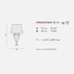 Настольная лампа Masiero Primadonna TL1G G01 / PON/40/IV