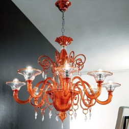 Люстра Vetri Lamp 972/8 Arancio/Cristallo