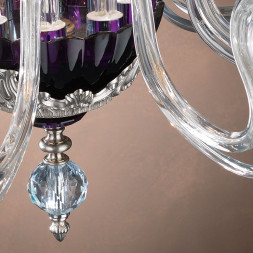 Люстра Euroluce Barocco L8 silver Amethyst