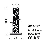 Торшер IDL Bubbles 427/8P chrome